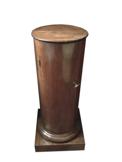 Pamono Empire Walnut Column with Door and Container, 1790s> Pedestals And Columns