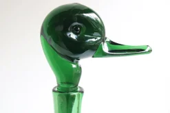 Pamono Empoli Green Glass Duck Decanter attributed to Toso Bagnoli for Gio Ponti / Taddei, 1960s><noscript><img width=