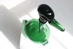 Pamono Empoli Green Glass Duck Decanter attributed to Toso Bagnoli for Gio Ponti / Taddei, 1960s><noscript><img width=