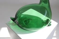 Pamono Empoli Green Glass Duck Decanter attributed to Toso Bagnoli for Gio Ponti / Taddei, 1960s><noscript><img width=