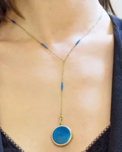 Pamono Enamel Photo Locket Necklace> Necklaces
