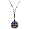Sale Pamono Enamel Silver Boule De Geneve Pendant Necklace