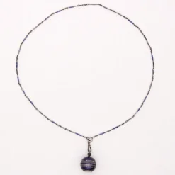 Sale Pamono Enamel Silver Boule De Geneve Pendant Necklace
