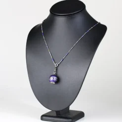 Sale Pamono Enamel Silver Boule De Geneve Pendant Necklace