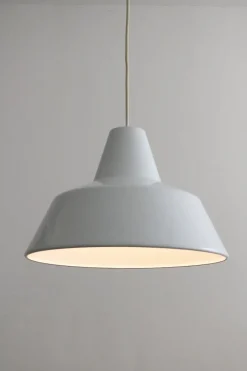 Pamono Enamel Workshop Pendant Lamp in White from Louis Poulsen, 1970s><noscript><img width=