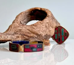 Clearance Pamono Enameled Bracelet and Pendant from Wilhelm Leyser, 1960s, Set of 2