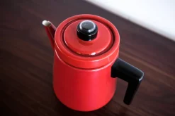 Clearance Pamono Enameled Cast Iron Coffee Pot by Antti Nurmesniemi for Finel, 1950s