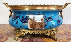 Online Pamono Enamelled Porcelain Planter, Late 19th-Century