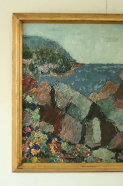 Outlet Pamono Enar Johansson, Motif from Strandhagen, Arild, 1970s, Oil Painting, Framed