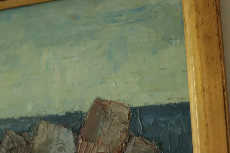 Outlet Pamono Enar Johansson, Motif from Strandhagen, Arild, 1970s, Oil Painting, Framed