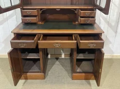 Discount Pamono English Bookcase Desk in Walnut and Red Cedar, Early 20th Century