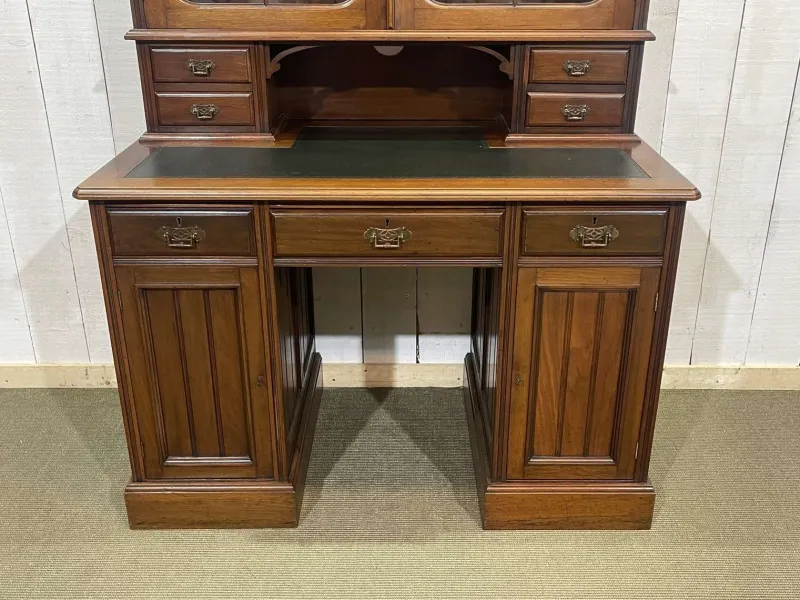 Discount Pamono English Bookcase Desk in Walnut and Red Cedar, Early 20th Century