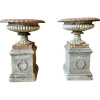 Pamono English Cast Iron Tazza Urns by Andrew Handyside, 1890s, Set of 2> Garden Accessories