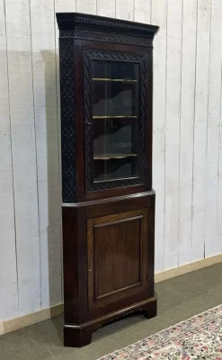 Pamono English Corner Cabinet in Walnut, Mahogany and Oak, 19th Century><noscript><img width=
