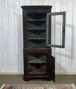 Pamono English Corner Cabinet in Walnut, Mahogany and Oak, 19th Century><noscript><img width=