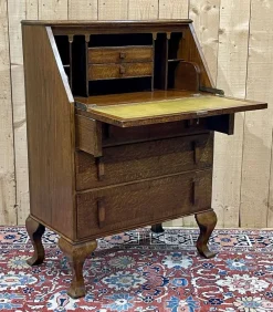 Pamono English Donkey Desk in Oak and Leather Top, 1950s> Secretaires