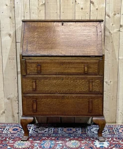 Pamono English Donkey Desk in Oak and Leather Top, 1950s> Secretaires
