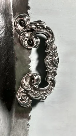 Clearance Pamono English Early Victorian Sheffield Tray with Handles, 1840