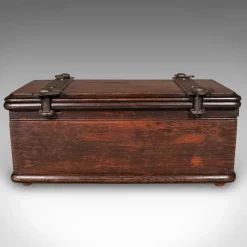 Pamono English Edwardian Beech and Cast Iron Flower Press Box, 1910s><noscript><img width=