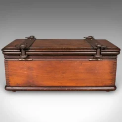 Pamono English Edwardian Beech and Cast Iron Flower Press Box, 1910s><noscript><img width=