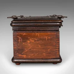 Pamono English Edwardian Beech and Cast Iron Flower Press Box, 1910s><noscript><img width=