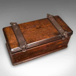 Pamono English Edwardian Beech and Cast Iron Flower Press Box, 1910s><noscript><img width=