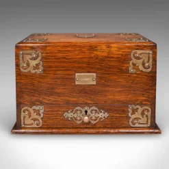 Pamono English Edwardian Metamorphic Stationery Case in Oak, 1910s><noscript><img width=
