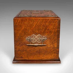Pamono English Edwardian Metamorphic Stationery Case in Oak, 1910s><noscript><img width=