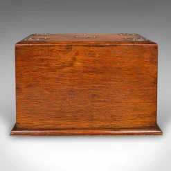 Pamono English Edwardian Metamorphic Stationery Case in Oak, 1910s><noscript><img width=