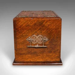 Pamono English Edwardian Metamorphic Stationery Case in Oak, 1910s><noscript><img width=