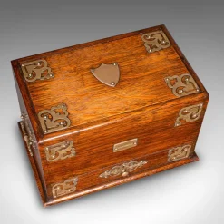 Pamono English Edwardian Metamorphic Stationery Case in Oak, 1910s><noscript><img width=