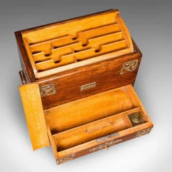 Pamono English Edwardian Metamorphic Stationery Case in Oak, 1910s><noscript><img width=