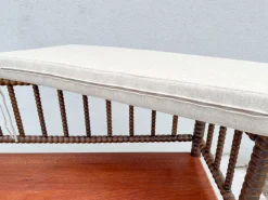 Pamono English Jacobean Style Bobbin Wood Bench, 1920s><noscript><img width=