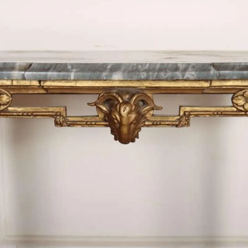 Online Pamono English Marble Topped Console Table
