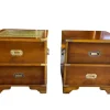 Pamono English Military Style Mahogany Side Tables, Set of 2