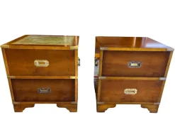Pamono English Military Style Mahogany Side Tables, Set of 2