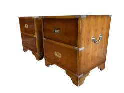 Pamono English Military Style Mahogany Side Tables, Set of 2