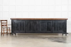 Sale Pamono English Monumental Ebonised Pine Dresser Base, 19th Century