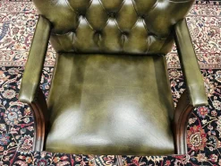 Pamono English President Chair in Olive Green><noscript><img width=
