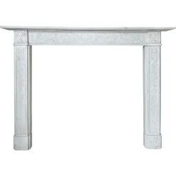 Best Pamono English Regency Carved Statuary White Marble Fireplace Mantel, 1820s