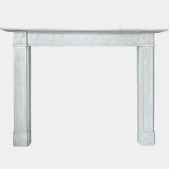 Best Pamono English Regency Carved Statuary White Marble Fireplace Mantel, 1820s