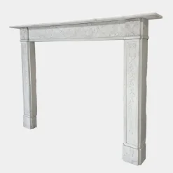 Best Pamono English Regency Carved Statuary White Marble Fireplace Mantel, 1820s