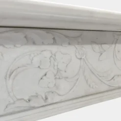 Best Pamono English Regency Carved Statuary White Marble Fireplace Mantel, 1820s