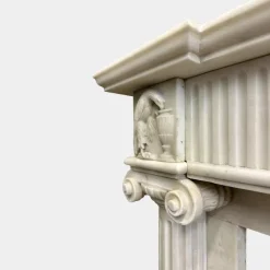 Discount Pamono English Regency Statuary White Marble Columned Fireplace Mantel, 1820s