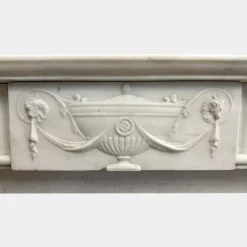 Discount Pamono English Regency Statuary White Marble Columned Fireplace Mantel, 1820s