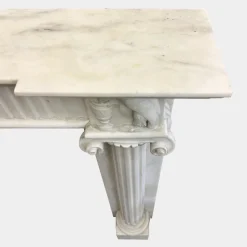 Discount Pamono English Regency Statuary White Marble Columned Fireplace Mantel, 1820s