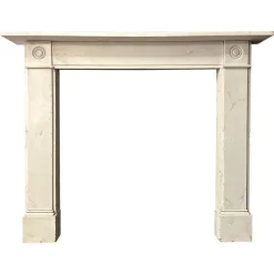 Pamono English Regency Statuary White Marble Fireplace Mantel, 1800s> Fireplaces And Mantels