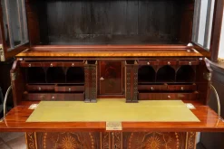 Pamono English Sideboard Bookcase in Mahogany Feather with Maple Inlay Grafts, 19th Century