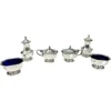 Best Pamono English Silver Condiment Set attributed to Mappin & Webb, Birmingham, 1927, Set of 6
