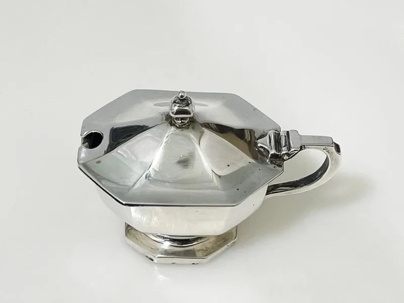 Best Pamono English Silver Condiment Set attributed to Mappin & Webb, Birmingham, 1927, Set of 6